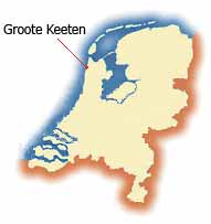 Groote Keeten gelegen aan de kust van Nederland